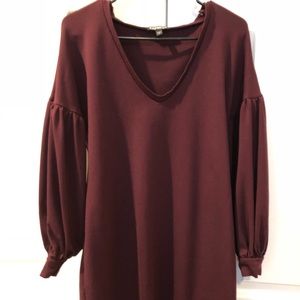 Express bubble sleeve above the knee dress